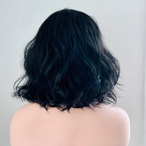 “Put On & Go” Black Premium Fiber 12” Wig with Bangs for Daily Wear or Events - Picture 4 of 4